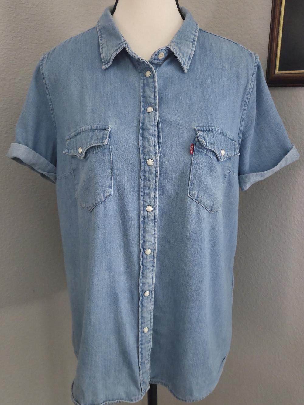 Levi's Washed Light Blue Short Sleeve Denim Shirt